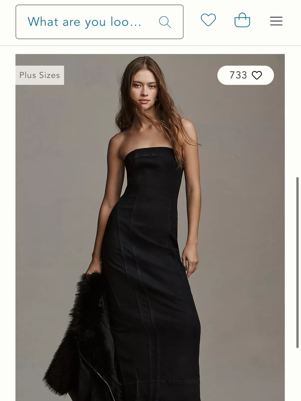 Pilcro Strapless Black Maxi Dress